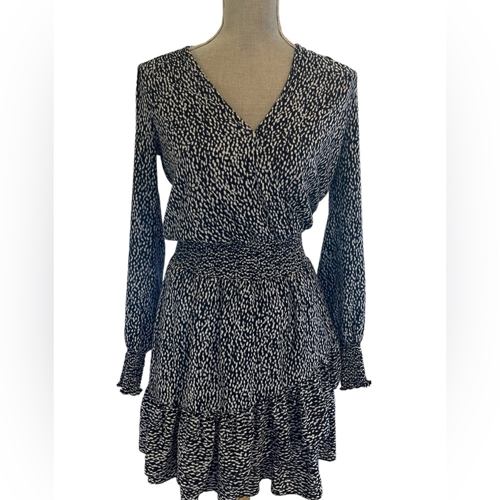 Michael Kors Blue Print Long Sleeve Dress Size XS